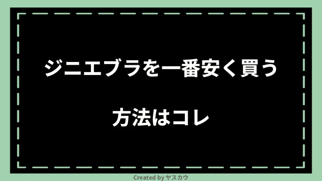 ジニエブラを一番安く買う方法はコレ