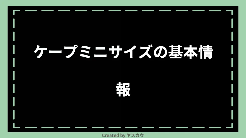 ケープミニサイズの基本情報