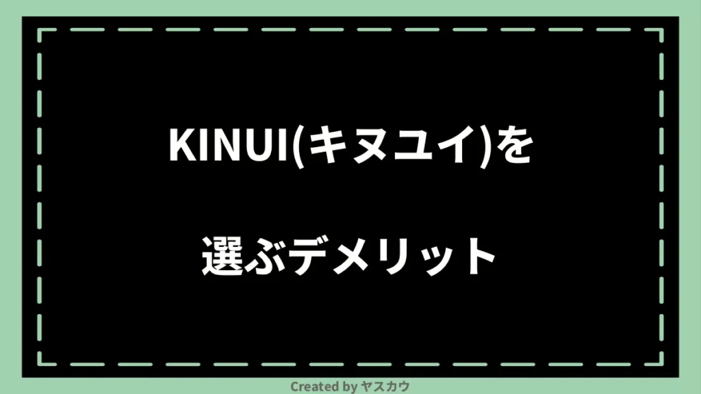 KINUI（キヌユイ）を選ぶデメリット