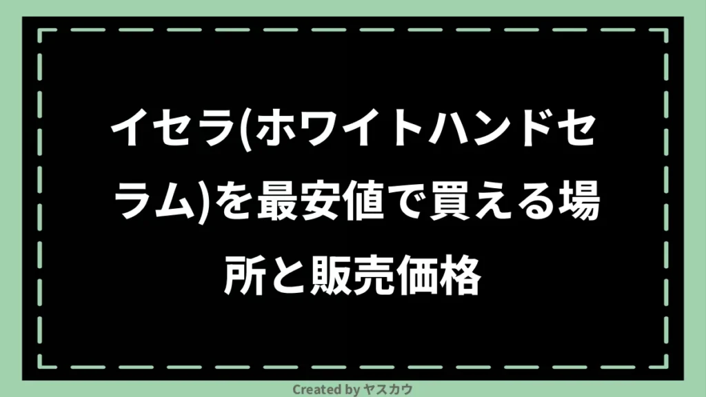 イセラ(ホワイトハンドセラム)を最安値で買える場所と販売価格