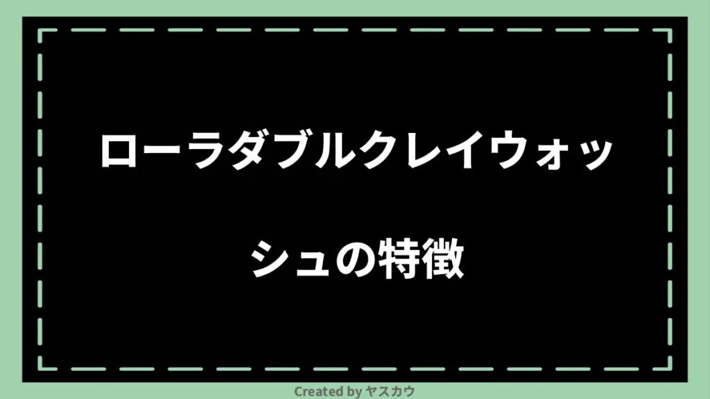 ローラダブルクレイウォッシュの特徴