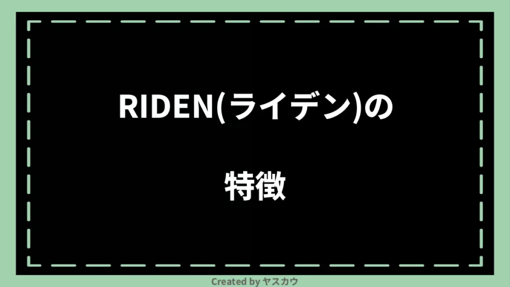 RIDEN(ライデン)の特徴