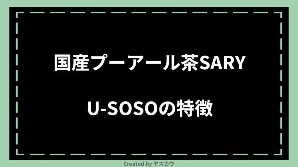 国産プーアール茶SARYU-SOSOの特徴